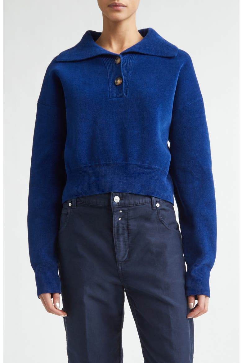Chenille Polo Sweater, Main, color, BRIGHT NAVY