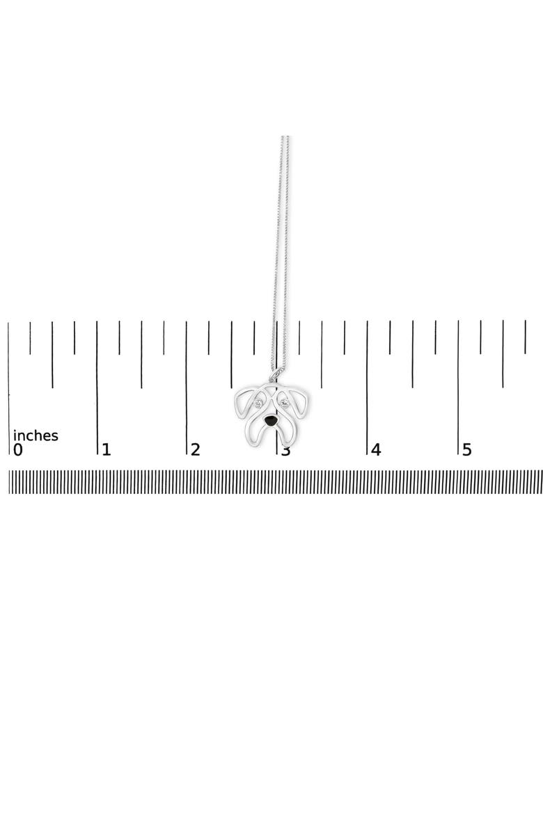 Silver Diamond Accent Pug Dog Pendant Necklace, Alternate, color, White