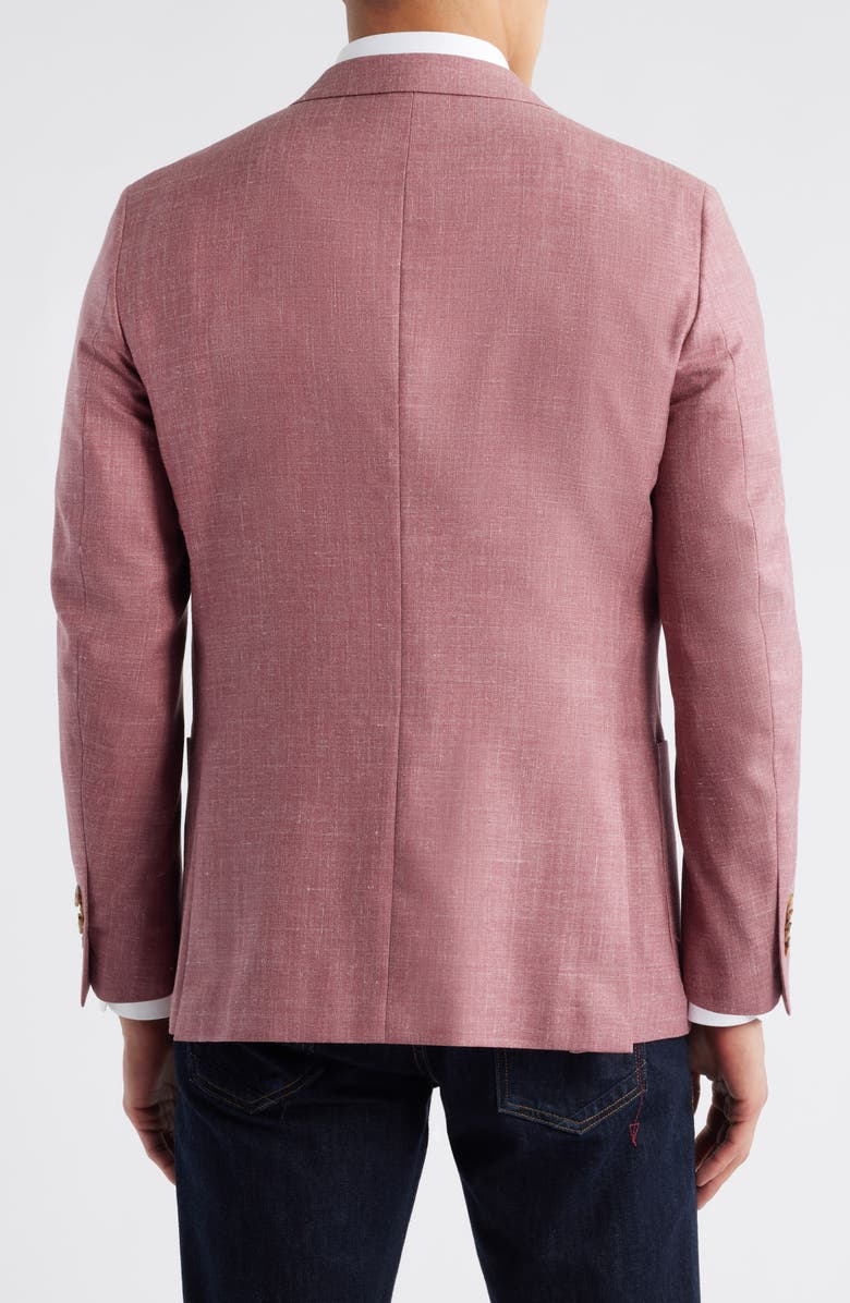Peter Millar Hyperlight Soft Pink Mélange Wool & Silk Blend Sport Coat, Alternate, color, Dark Pink