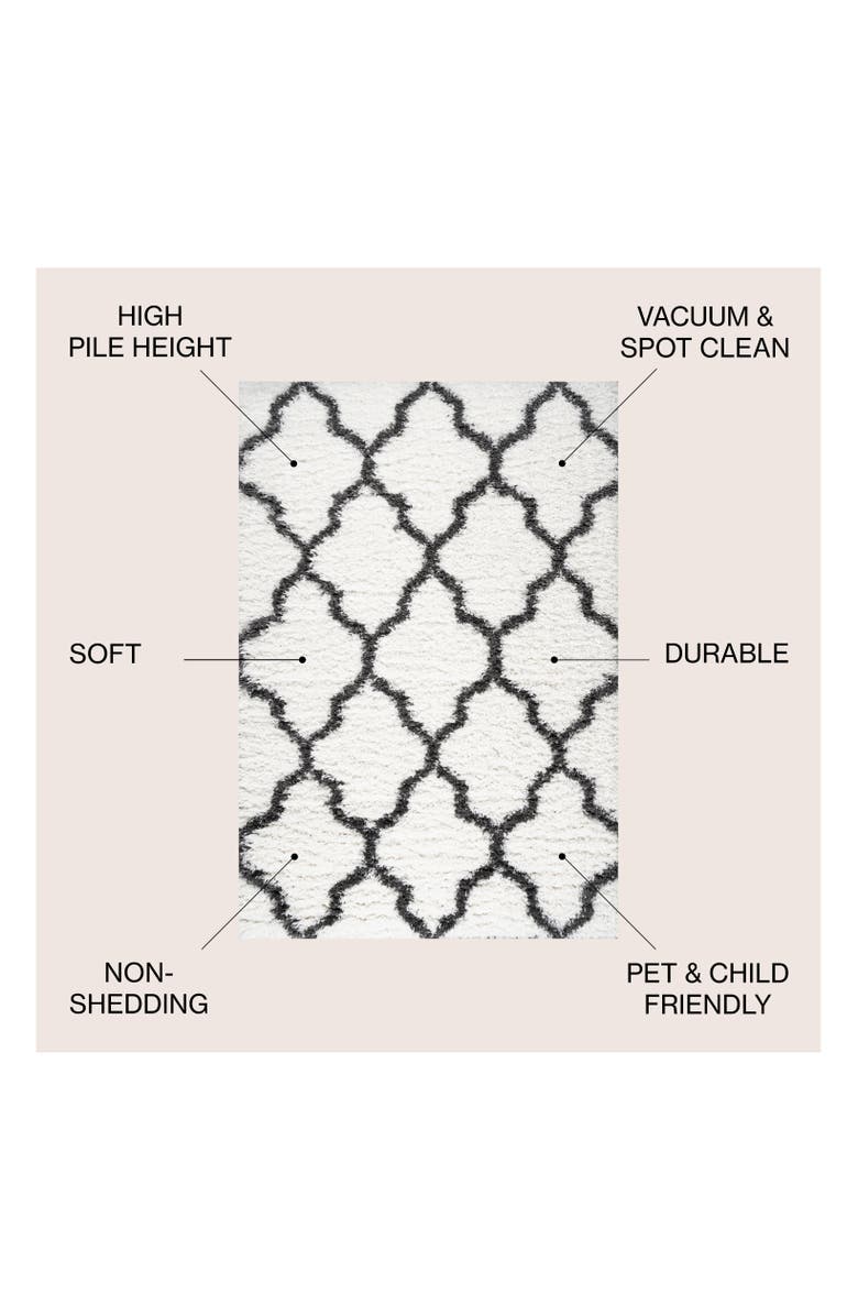JONATHAN Y Marrakesh Shag Trellis Area Rug, Alternate, color, Ivory/Charcoal