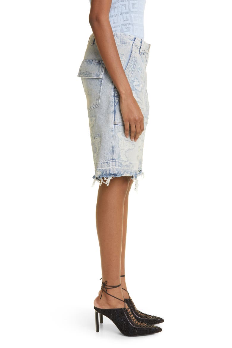 Rip & Repair High Waist Denim Cargo Shorts, Alternate, color, 452-LIGHT BLUE