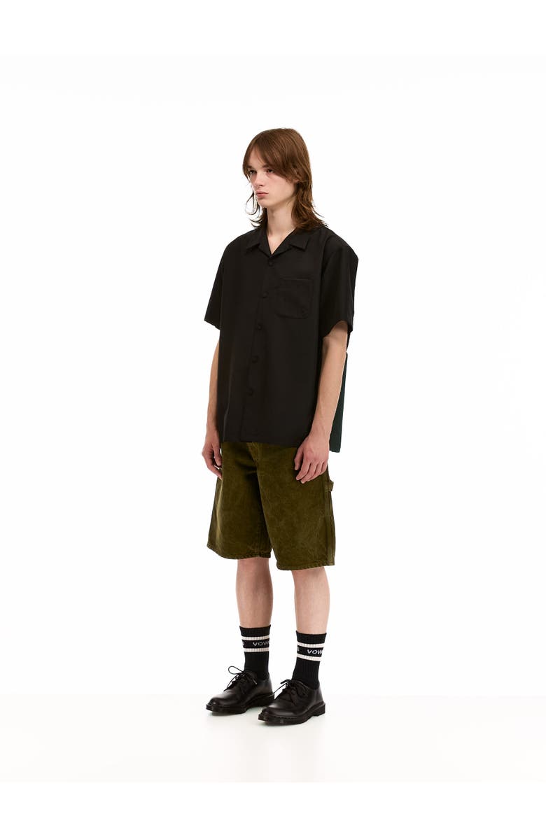 vowels Mohair Poplin Shirt, Alternate, color, Black