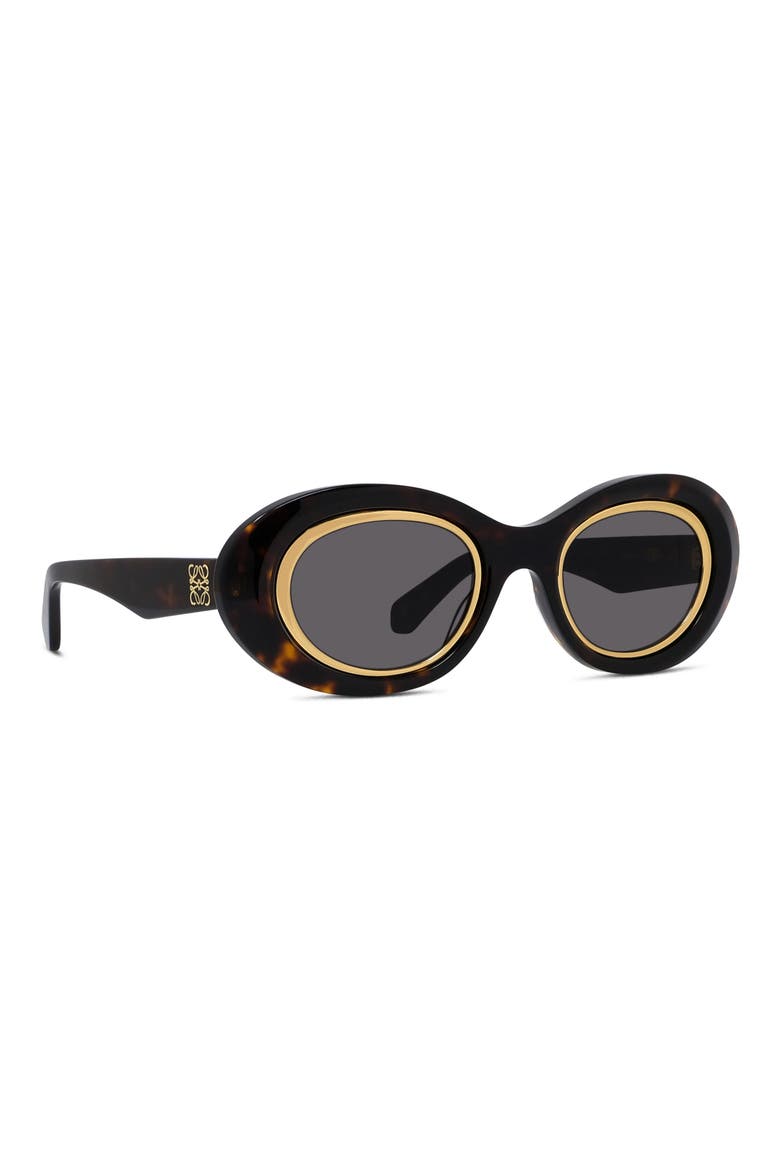 Anagram 54mm Oval Sunglasses, Alternate, color, DARK HAVANA / SMOKE