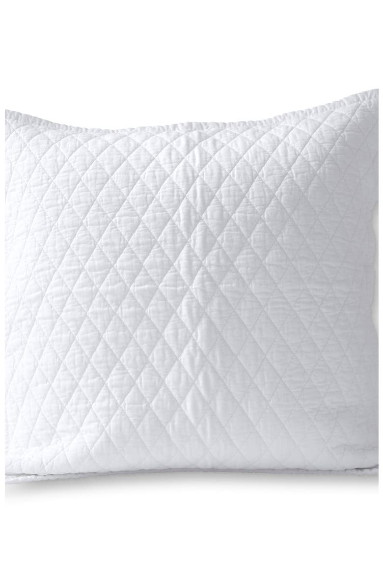 Solid Diamond Double Voile Pillow Sham, Alternate, color, White