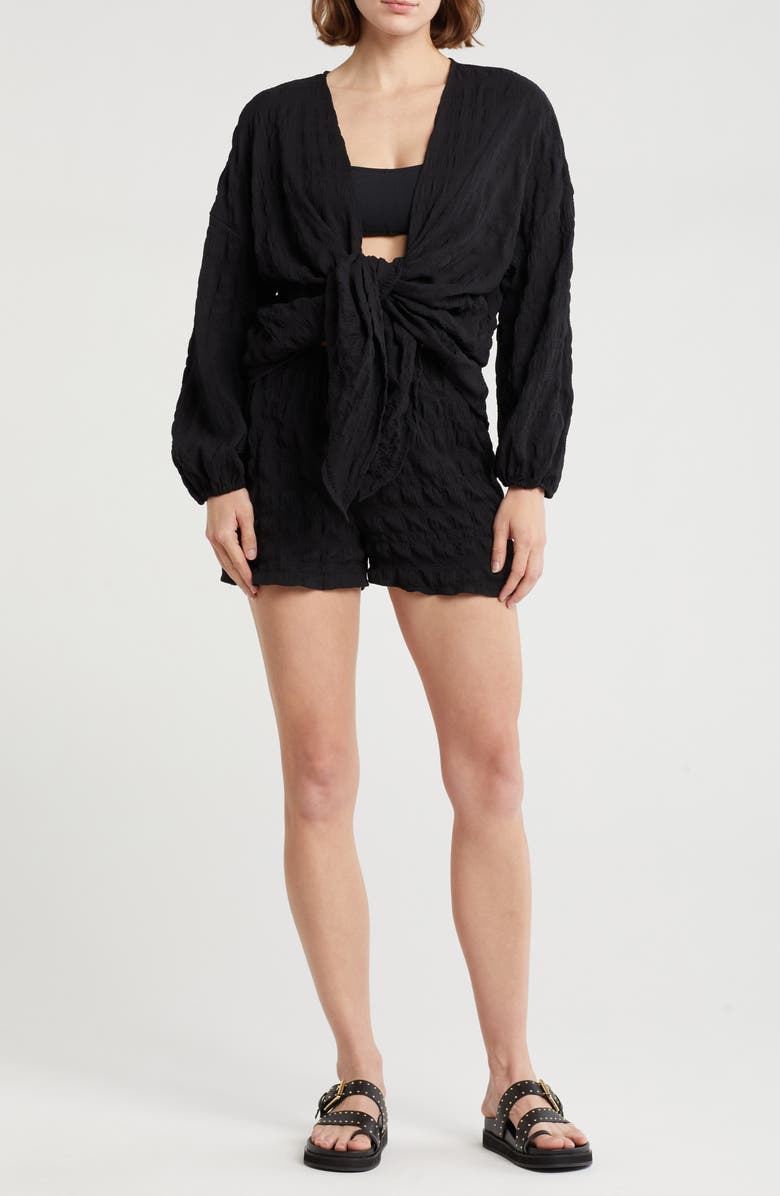 NORDSTROM RACK Textured Flowy Cover-Up Beach Set, Main, color,