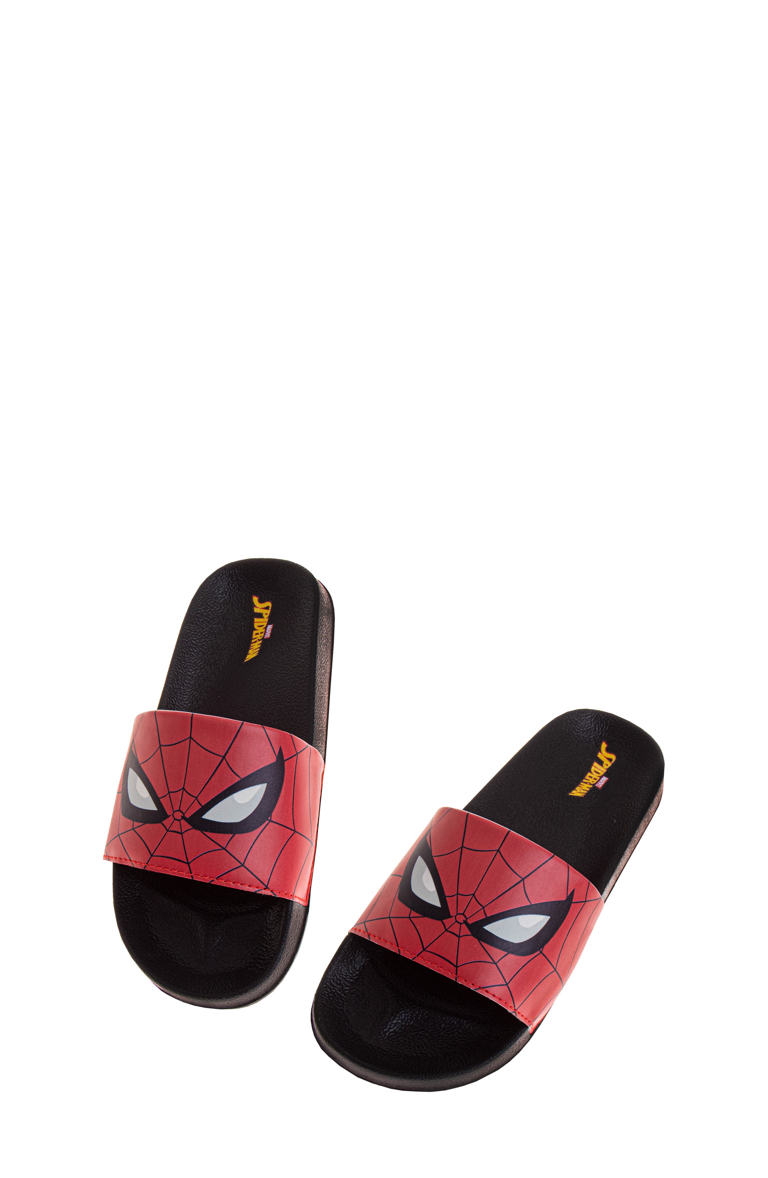 JOSMO x Marvel<sup>®</sup> Kids' Spider-Man Slide Sandal, Alternate, color, Black/Red