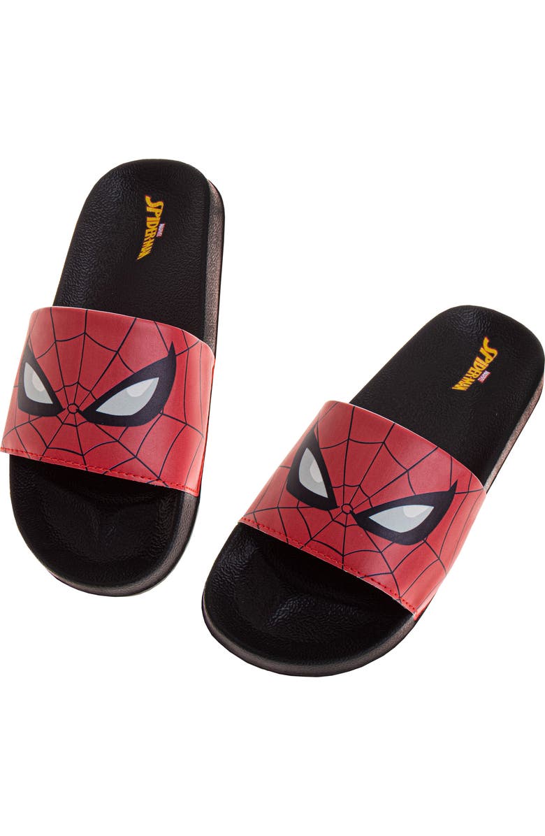 JOSMO x Marvel<sup>®</sup> Kids' Spider-Man Slide Sandal, Alternate, color, Black/Red