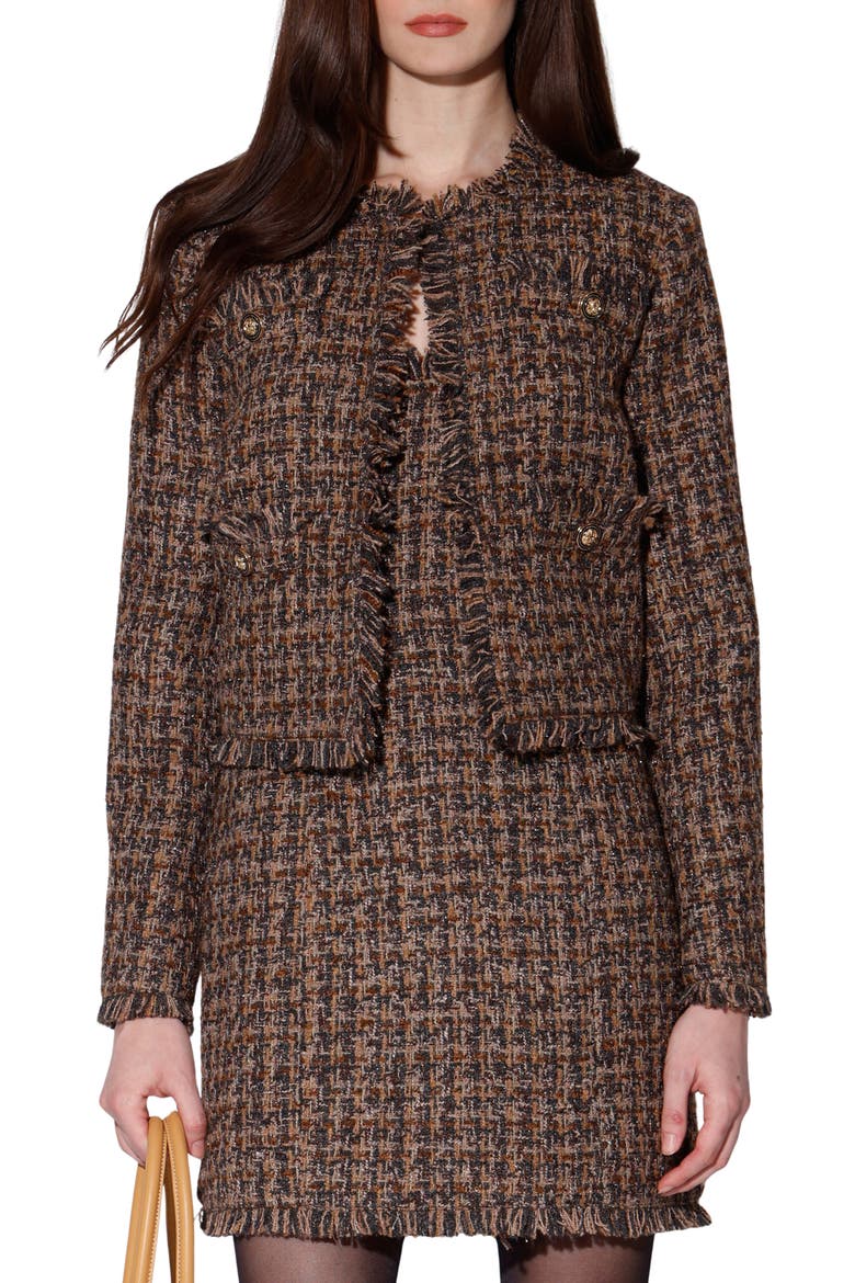 Tucker Tweed Jacket, Main, color, CHOCOLATE TWEED