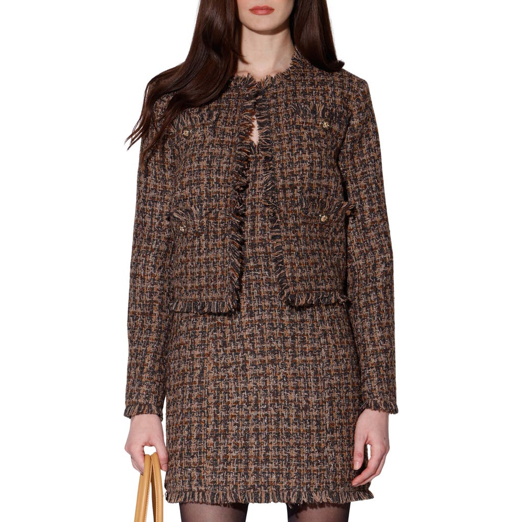 Walter Baker Tucker Tweed Jacket In Brown