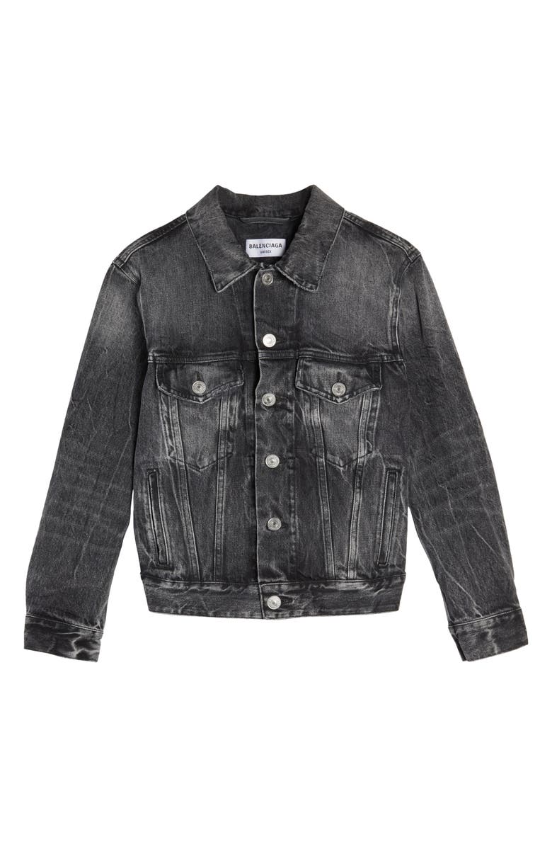 Women's Shrunk Crinkled Denim Jacket
