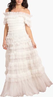 Needle & Thread Lisette Ruffle Off Shoulder Gown