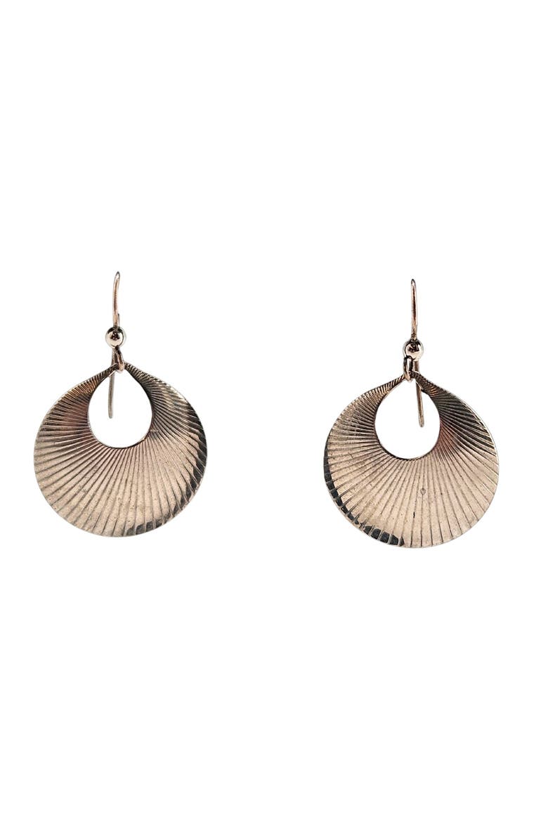 Vintage Textured Oval Silvertone Earrings, Main, color, Silver