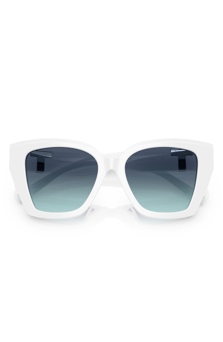 Tiffany & Co. 52mm Gradient Square Sunglasses, Alternate, color, Bright White / Azure Blue