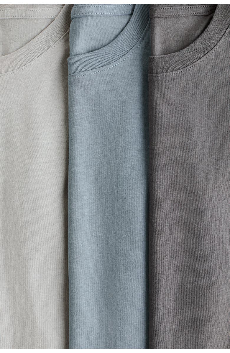 H&M 3-pack t-shirts, Alternate, color, Dark Gray/Dusty Blue