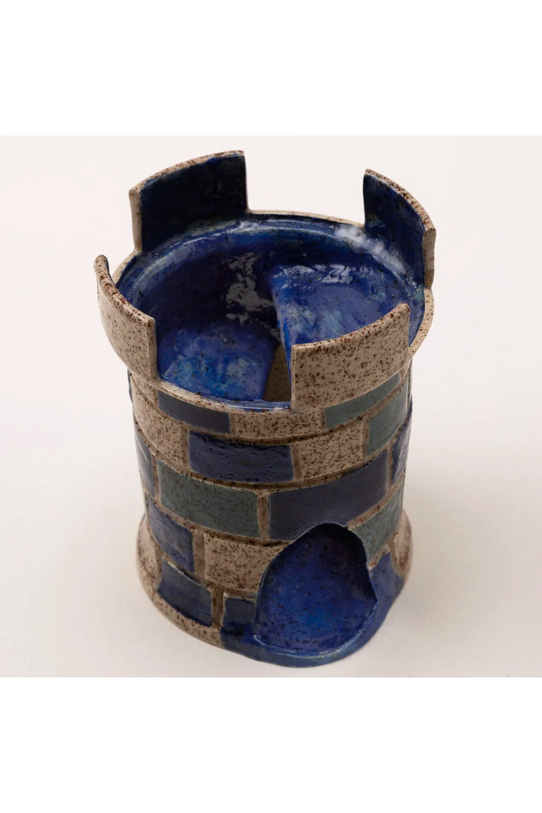 Handmade Dice Tower by A Girl And Her Puppy Pottery Studio, Alternate, color, Multi