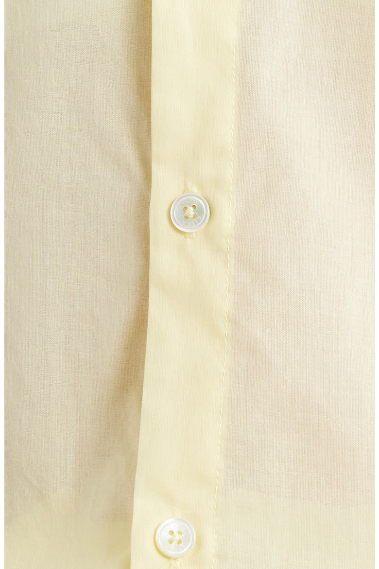 Oversized Cotton Button-Up Shirt, Alternate, color, BUTTER YELLOW SHEER