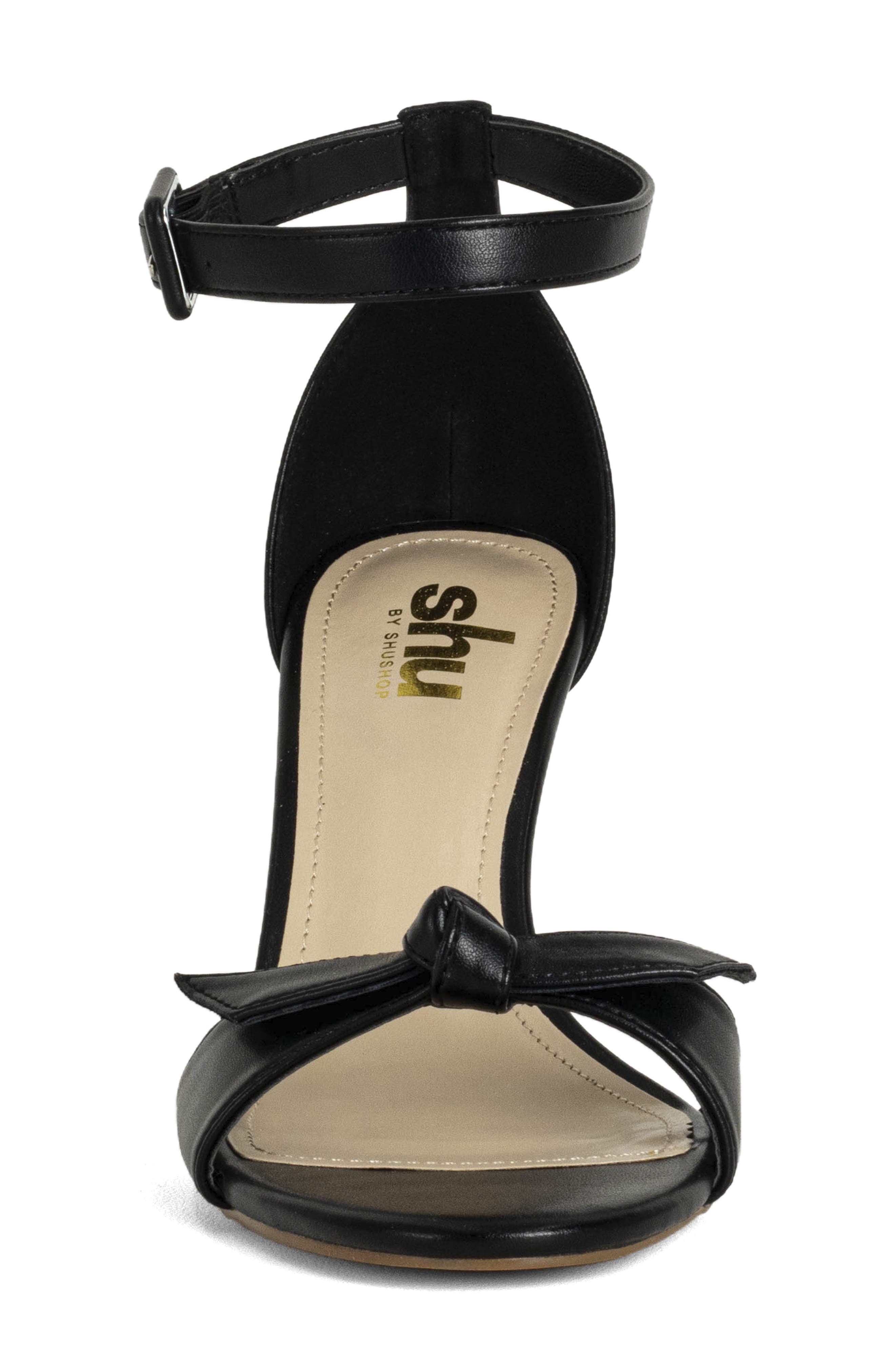 SHUSHOP Emelie Ankle Strap Sandal, Alternate, color, Black
