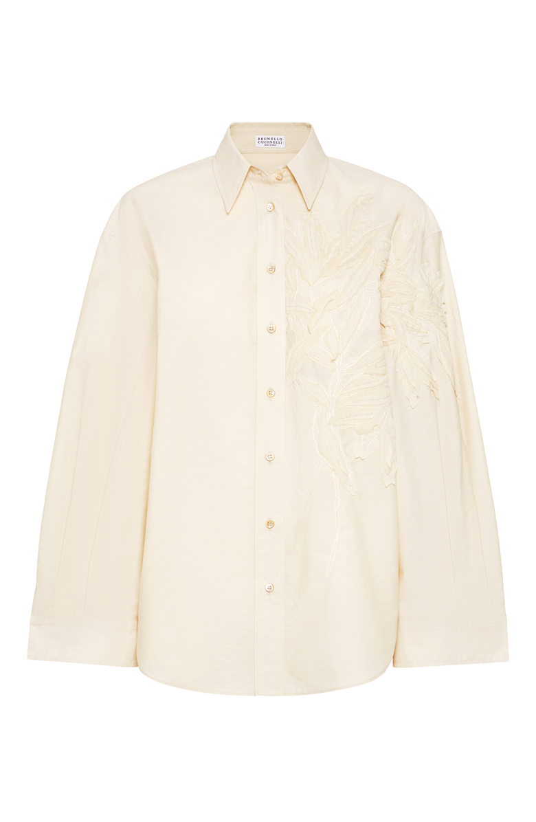 Brunello Cucinelli Flora Appliqué shirt, Main, color, 