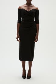 Amsale Stretch Crepe Cocktail Dress
