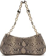 Arezzo Small Luna Baguette Leather Shoulder Bag