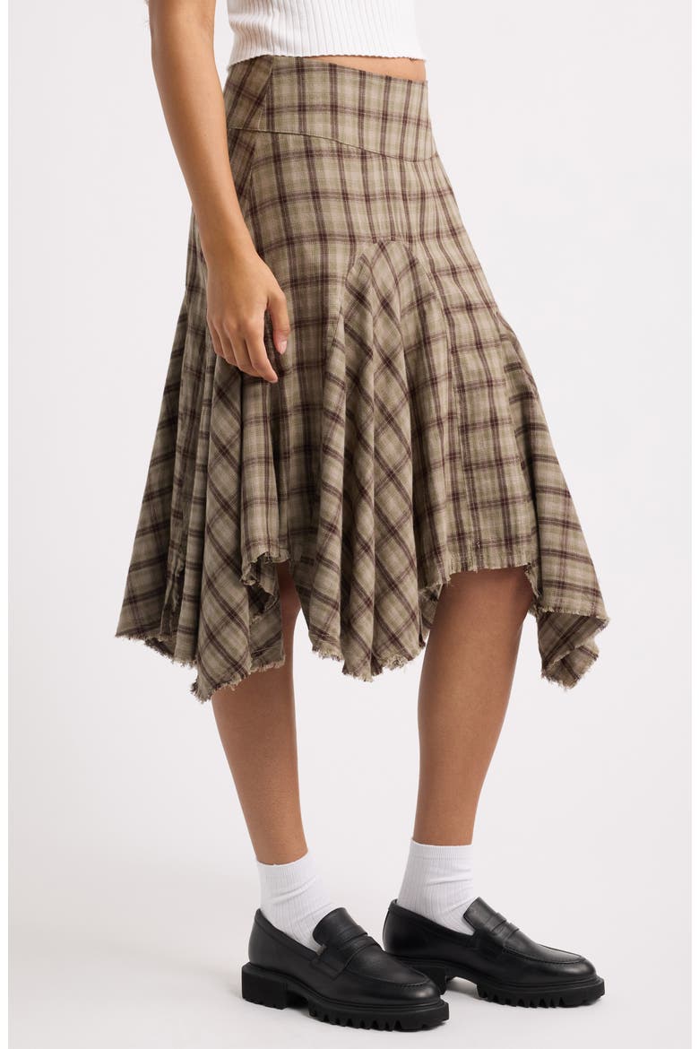 Orla Spliced Midi Skirt, Alternate, color, BROWN