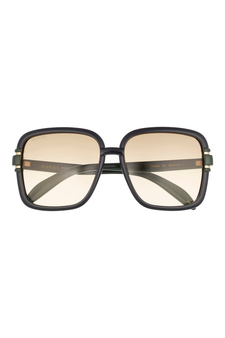 59mm Square Sunglasses, Main, color, BLACK GREEN BROWN
