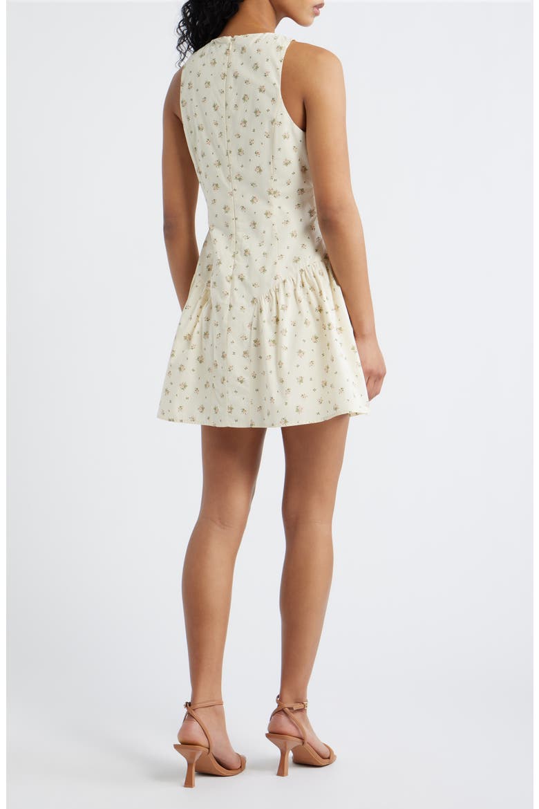 Edie Darted Fit & Flare Minidress, Alternate, color, CREAM MULTI