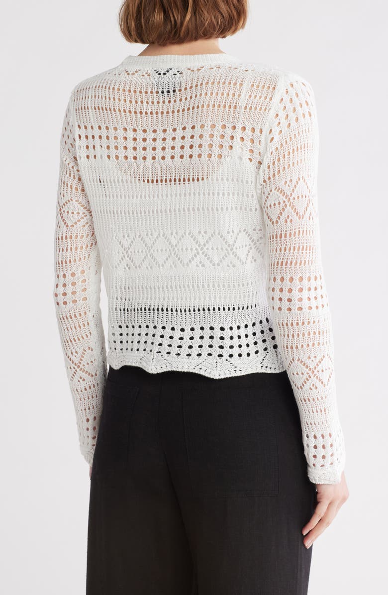 Forgotten Grace Open Stitch Cardigan, Alternate, color, White