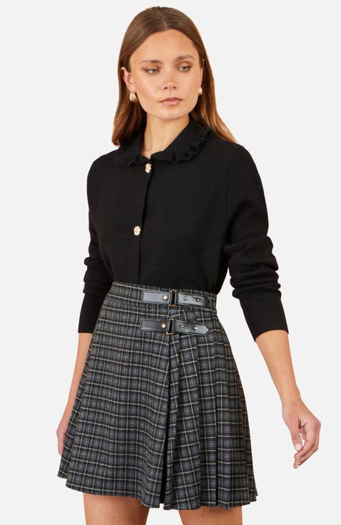 High Waist Pleated Mini Skirt