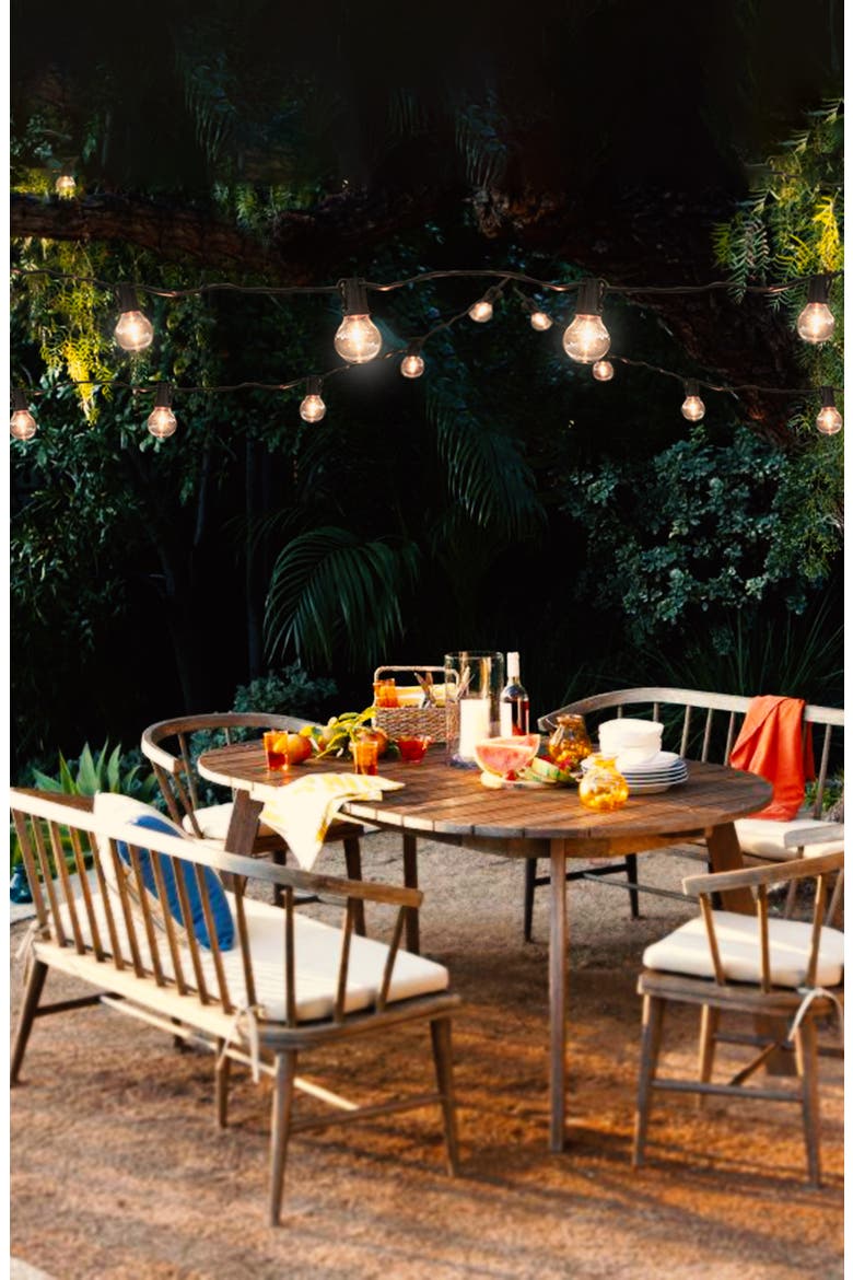 Ambience Globe LED Outdoor String Lights, Alternate, color, BLACK