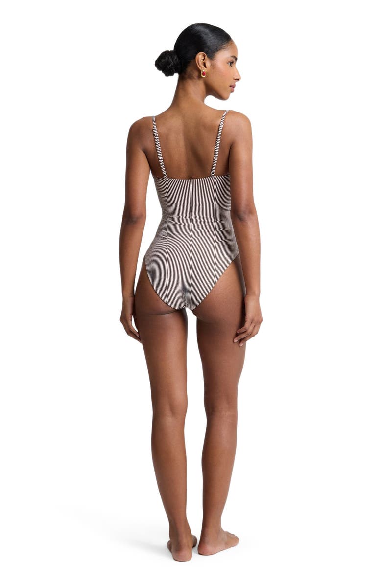 Onia Colette One-Piece, Alternate, color, Brown/White