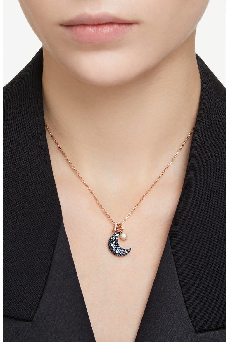 Sublima Luna Pendant Necklace, Alternate, color, BLUE/ ROSE GOLD