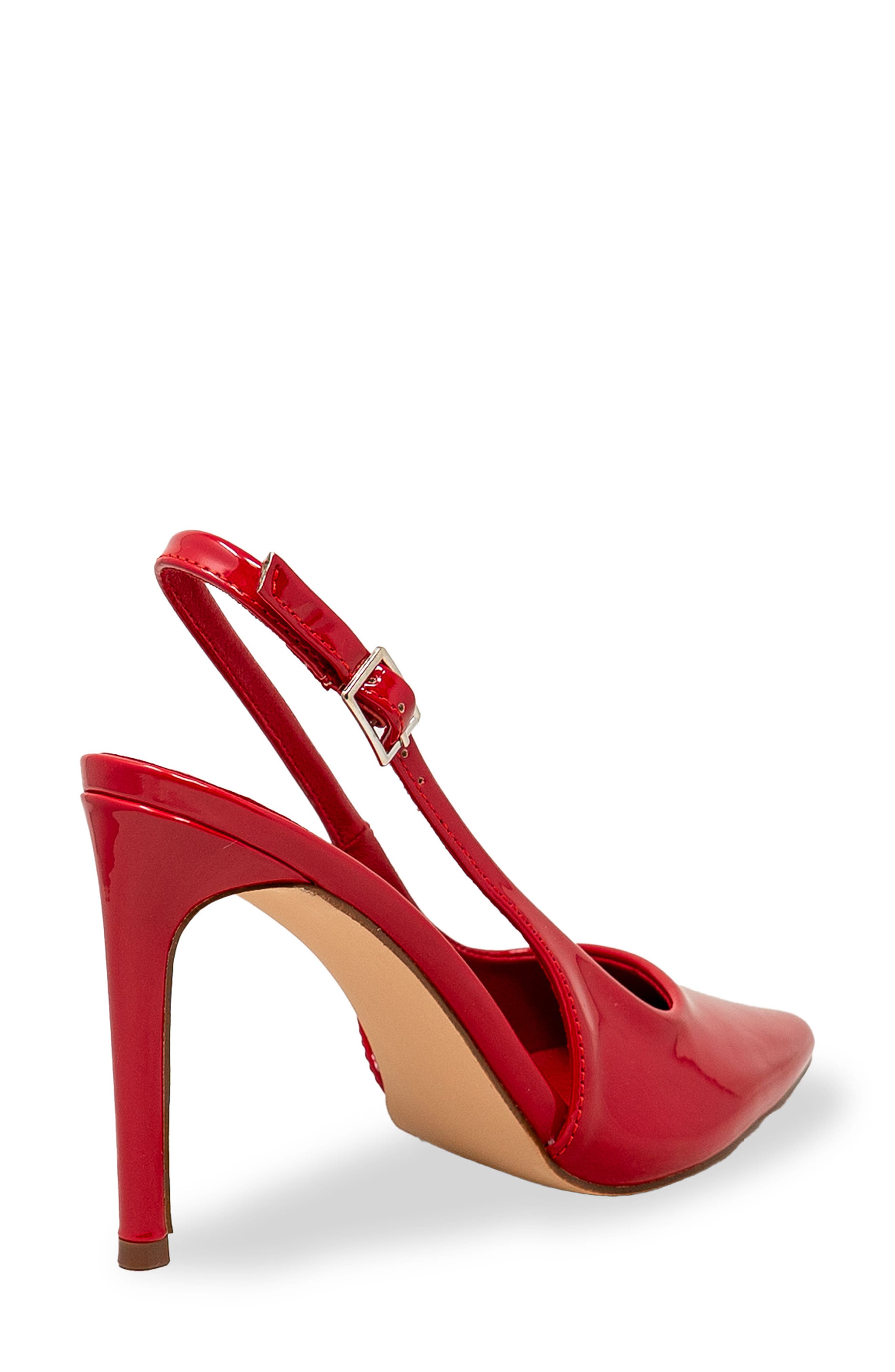 Pointed Toe Slingback Pump, Alternate, color, RED PATENT