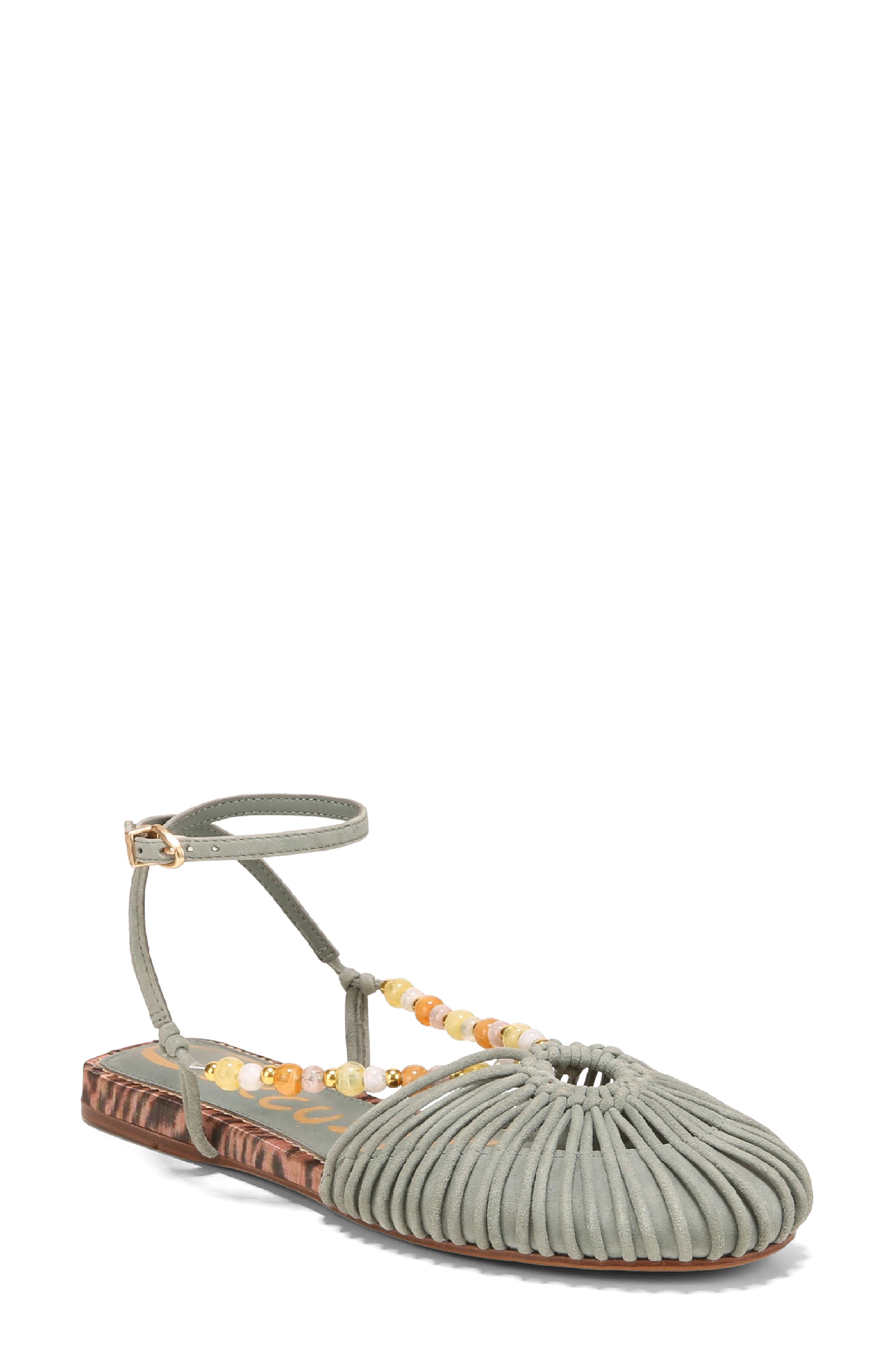 Kassie Ankle Strap Flat, Main, color, CYPRESS VINE