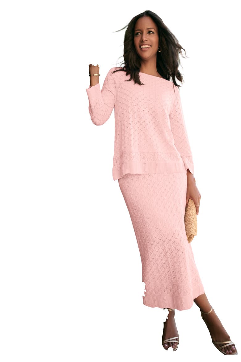 Pointelle Skirt, Main, color, SOFT BLUSH