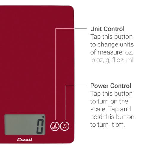 Escali Arti Glass Digital Scale In Red