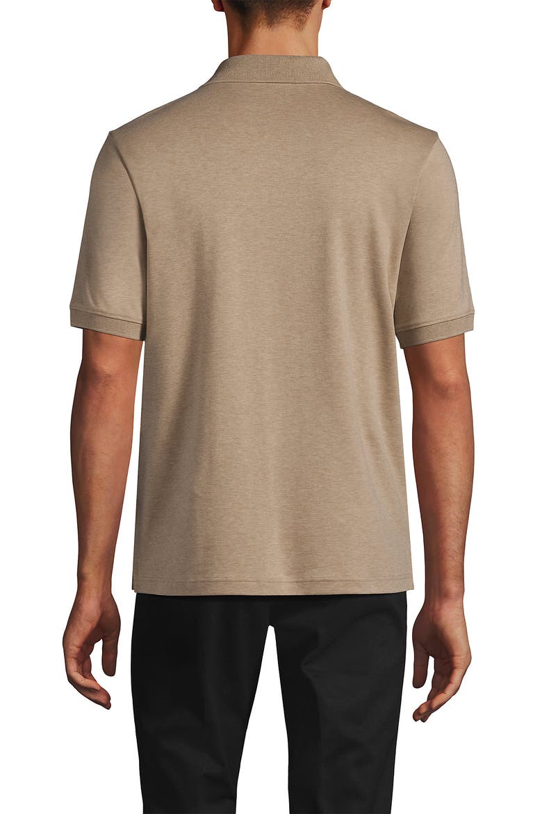 Short Sleeve Cotton Supima Polo Shirt, Alternate, color, Warm Taupe Heather