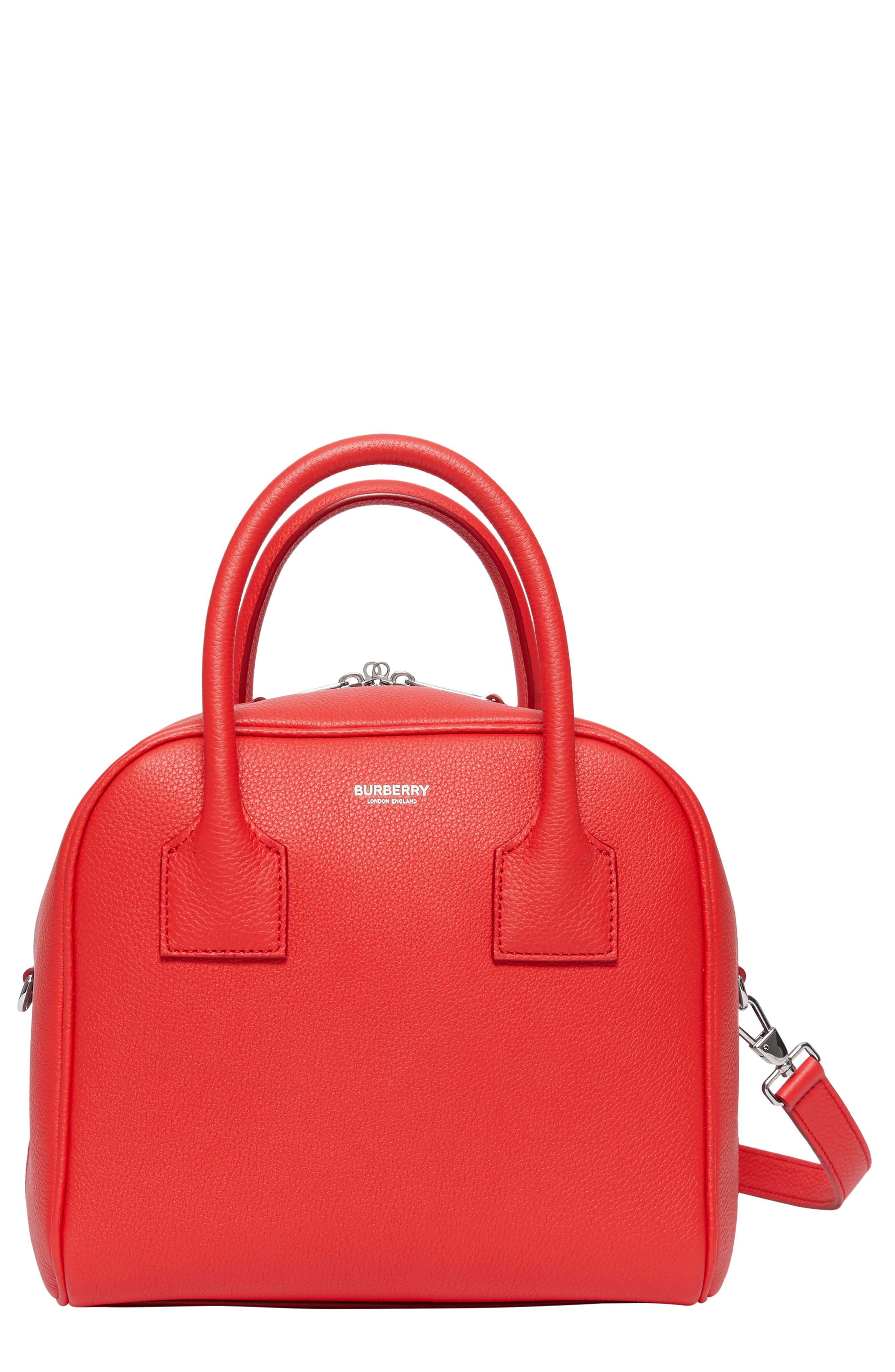 Burberry Small Cube Leather Satchel, Main, color, 