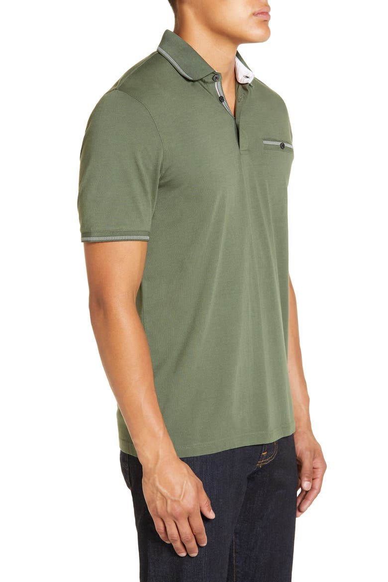 Tortila Slim Fit Tipped Pocket Polo, Alternate, color, KHAKI