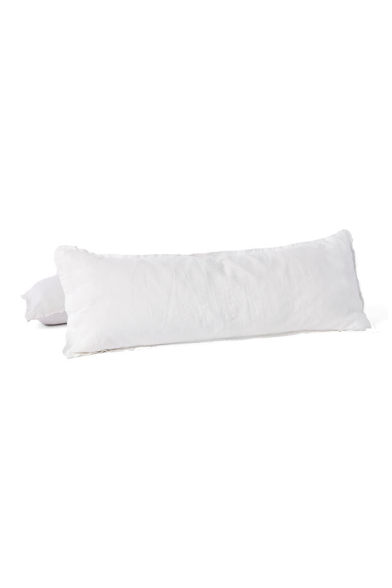 Relaxed Organic Linen Lumbar Pillow Cover, Main, color, ALPINE WHITE