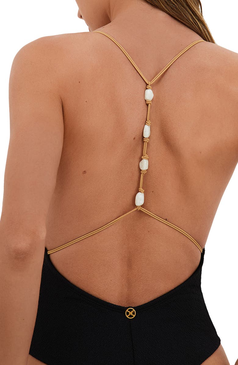 ViX Paula Hermanny Firenze Ney Racerback One-Piece Swimsuit, Alternate, color, Black