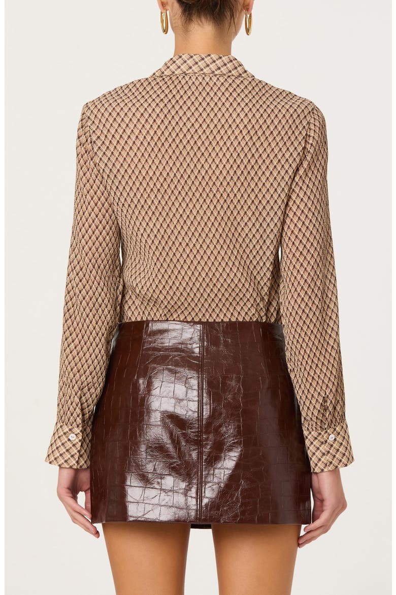 Laurel Button-Up Shirt, Alternate, color, BROWN PLAID