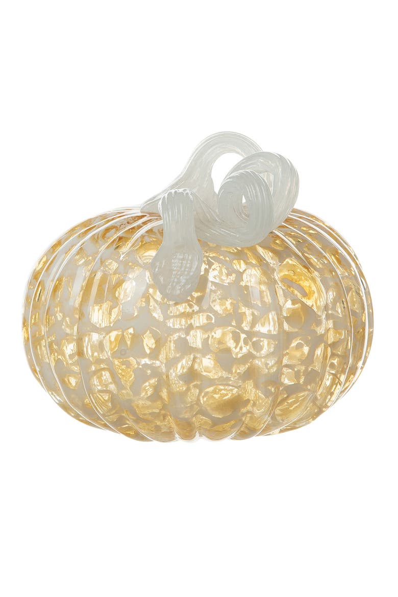 Fall Round Glass Pumpkins, Main, color, Yellow