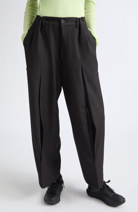 Tailored Pointy Hem Wide Leg Pants