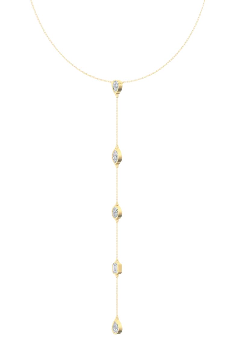 Multi Shape Lariat Lab Diamond in 14K, Alternate, color, Yellow Gold
