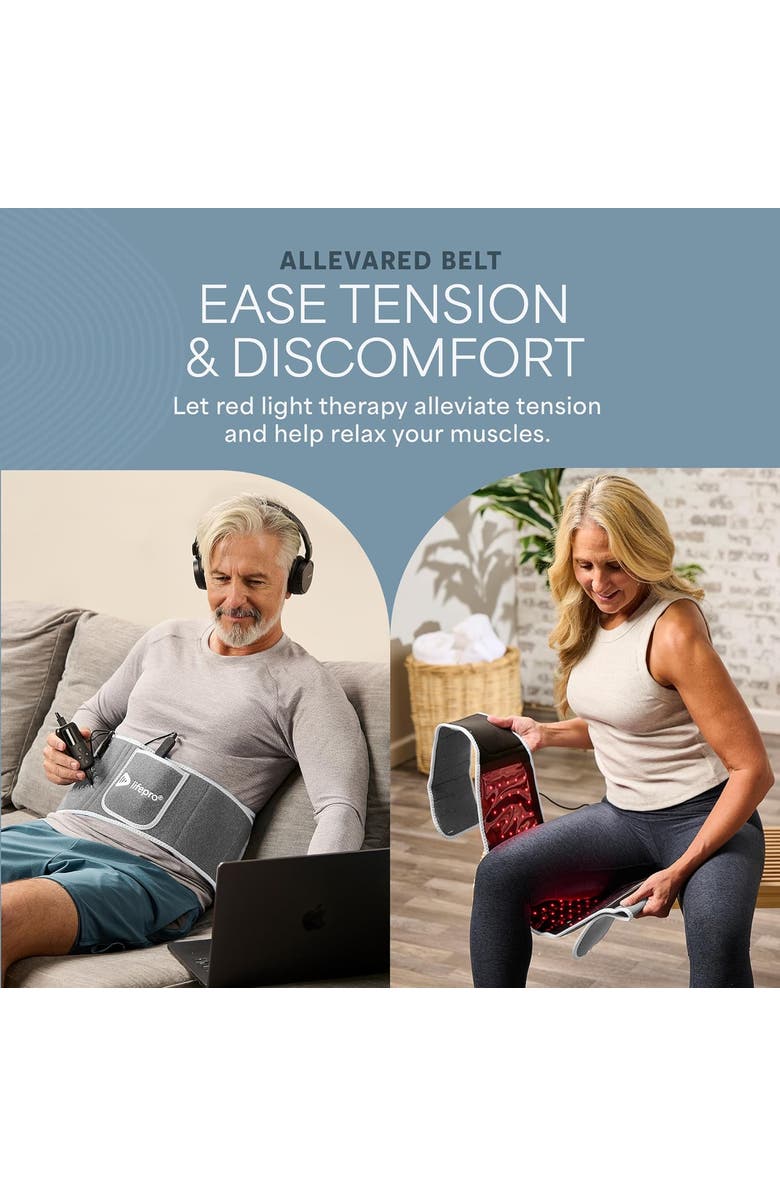 Lifepro Allevared Red Light Therapy Belt  Infrared 660nm and 850nm lights, Alternate, color, Grey