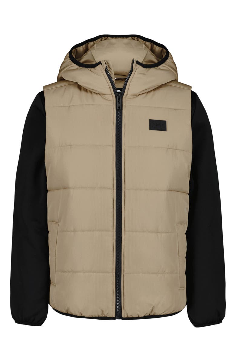 Under Armour Kids' 2Fer Water Resistant Hoodie Vest, Main, color, Camel