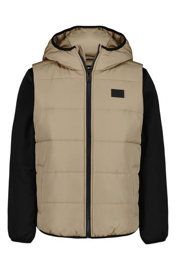 Under Armour Kids' 2fer Water Resistant Hoodie Vest In Brown