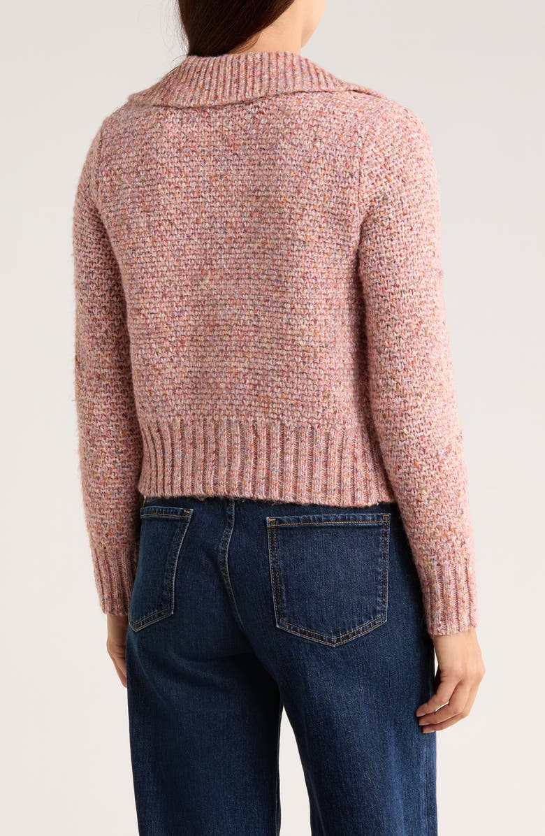 Ellen Tracy Marled Crop Cardigan, Alternate, color, Orchid Pink
