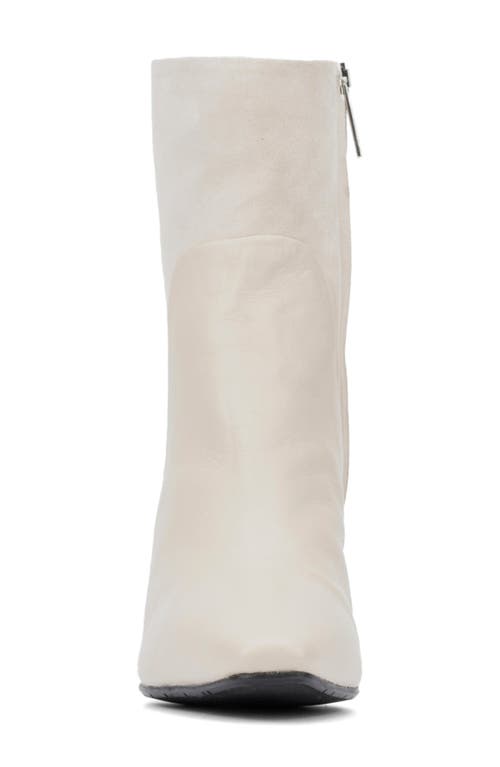 Aquatalia Rowanna Mixed Leather Stiletto Booties In White